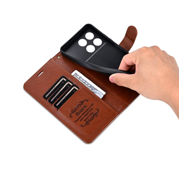 For Xiaomi Redmi K70 / K70 Pro AZNS Sheepskin Texture Flip Leather Phone Case(Brown) - Xiaomi Cases by AZNS | Online Shopping South Africa | PMC Jewellery | Buy Now Pay Later Mobicred