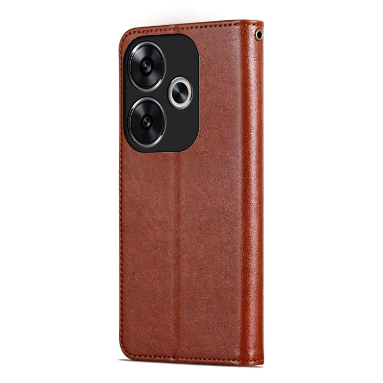 For Xiaomi Redmi Turbo 3 AZNS Sheepskin Texture Flip Leather Phone Case(Brown) - Xiaomi Cases by AZNS | Online Shopping South Africa | PMC TechLife | Buy Now Pay Later Mobicred