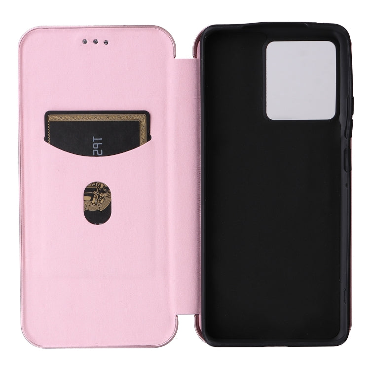 For Motorola Edge 50 Pro Carbon Fiber Texture Flip Leather Phone Case(Pink) - Motorola Cases by PMC TechLife | Online Shopping South Africa | PMC TechLife | Buy Now Pay Later Mobicred