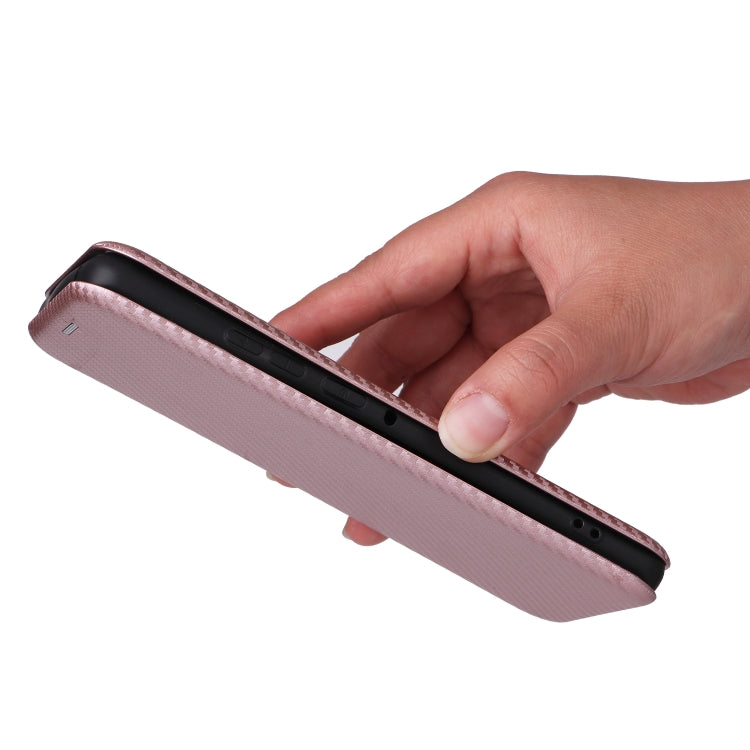 For Motorola Edge 50 Pro Carbon Fiber Texture Flip Leather Phone Case(Pink) - Motorola Cases by PMC TechLife | Online Shopping South Africa | PMC TechLife | Buy Now Pay Later Mobicred