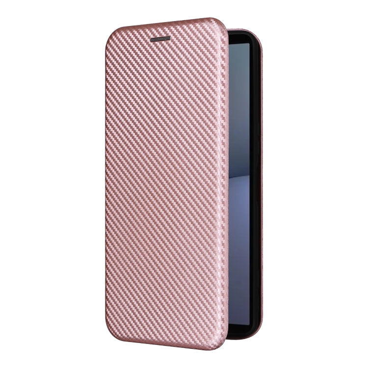 For Sony Xperia 1 VI 2024 Carbon Fiber Texture Flip Leather Phone Case(Pink) - Sony Cases by PMC Jewellery | Online Shopping South Africa | PMC Jewellery | Buy Now Pay Later Mobicred