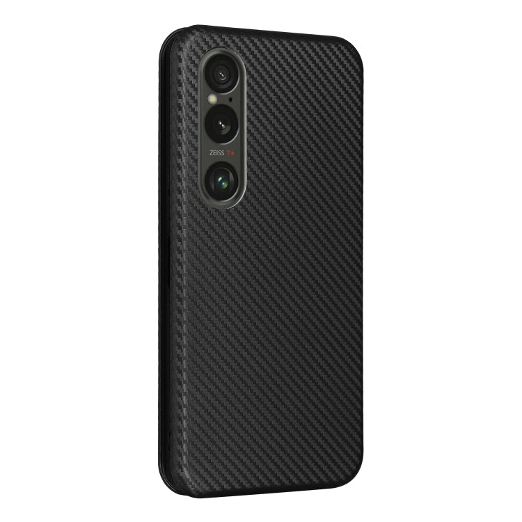 For Sony Xperia 1 VI 2024 Carbon Fiber Texture Flip Leather Phone Case(Black) - Sony Cases by PMC Jewellery | Online Shopping South Africa | PMC Jewellery | Buy Now Pay Later Mobicred