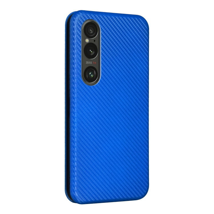 For Sony Xperia 1 VI 2024 Carbon Fiber Texture Flip Leather Phone Case(Blue) - free shipping - PMC Jewellery - Order now!