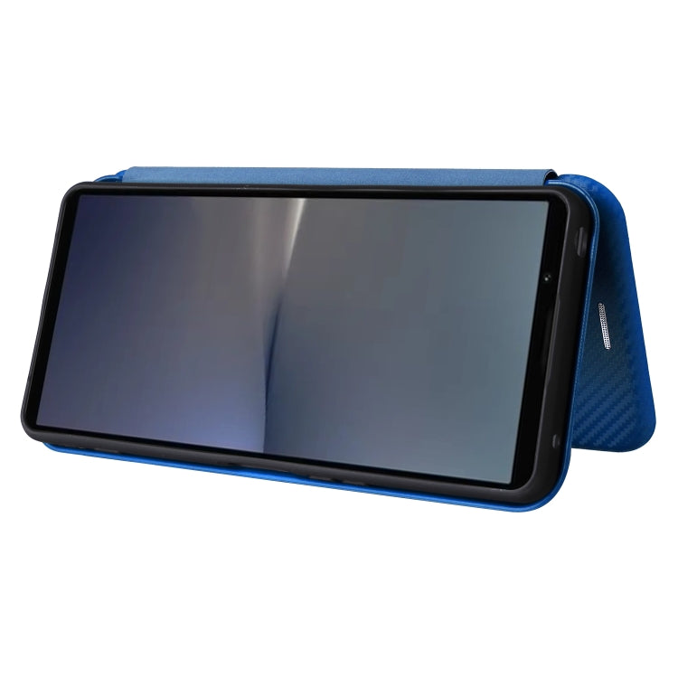 For Sony Xperia 1 VI 2024 Carbon Fiber Texture Flip Leather Phone Case(Blue) - free shipping - PMC Jewellery - Order now!