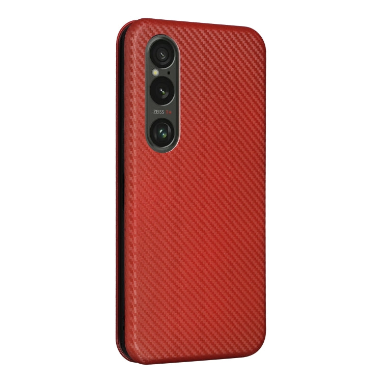For Sony Xperia 1 VI 2024 Carbon Fiber Texture Flip Leather Phone Case(Brown) - Sony Cases by PMC Jewellery | Online Shopping South Africa | PMC Jewellery | Buy Now Pay Later Mobicred