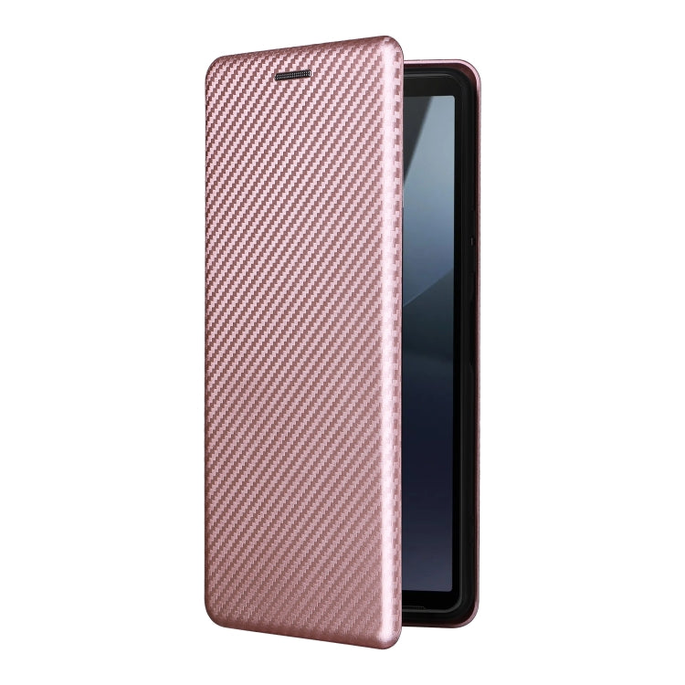 For Sony Xperia 10 VI 2024 Carbon Fiber Texture Flip Leather Phone Case(Pink) - Sony Cases by PMC Jewellery | Online Shopping South Africa | PMC Jewellery | Buy Now Pay Later Mobicred