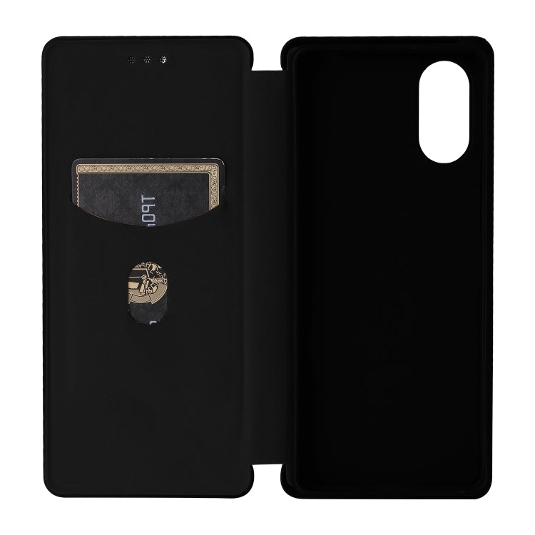 For Sony Xperia 10 VI 2024 Carbon Fiber Texture Flip Leather Phone Case(Black) - Sony Cases by PMC Jewellery | Online Shopping South Africa | PMC Jewellery | Buy Now Pay Later Mobicred
