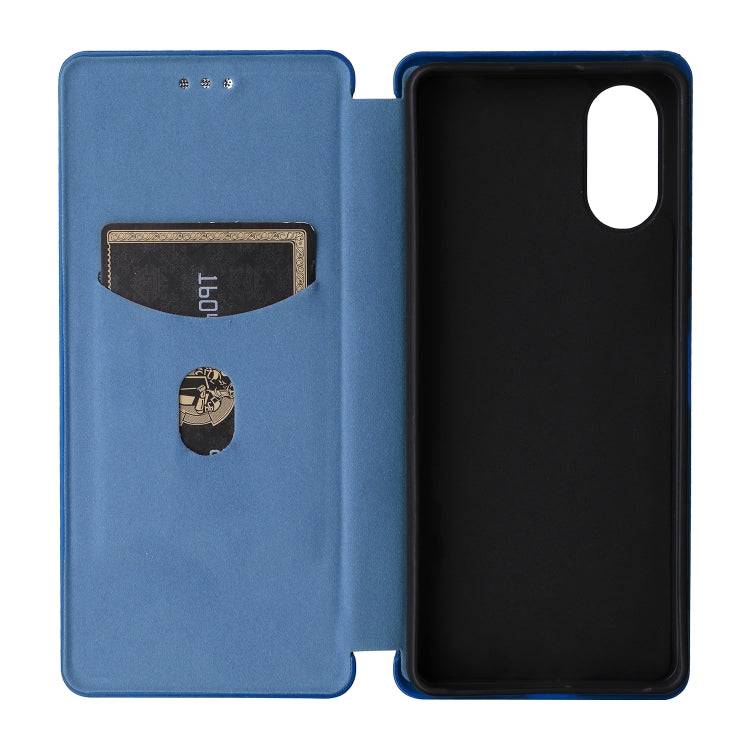 For Sony Xperia 10 VI 2024 Carbon Fiber Texture Flip Leather Phone Case(Blue) - Sony Cases by PMC Jewellery | Online Shopping South Africa | PMC Jewellery | Buy Now Pay Later Mobicred