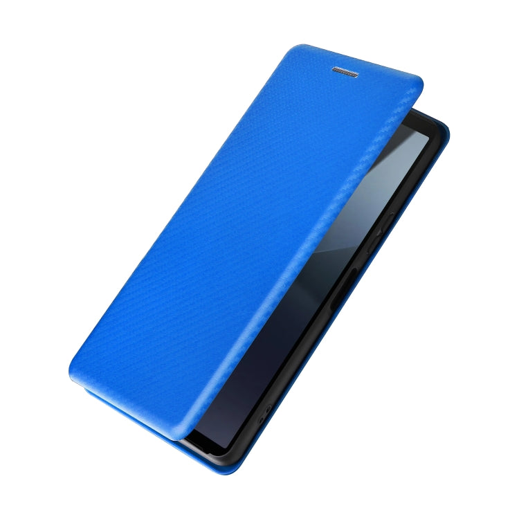For Sony Xperia 10 VI 2024 Carbon Fiber Texture Flip Leather Phone Case(Blue) - Sony Cases by PMC Jewellery | Online Shopping South Africa | PMC Jewellery | Buy Now Pay Later Mobicred