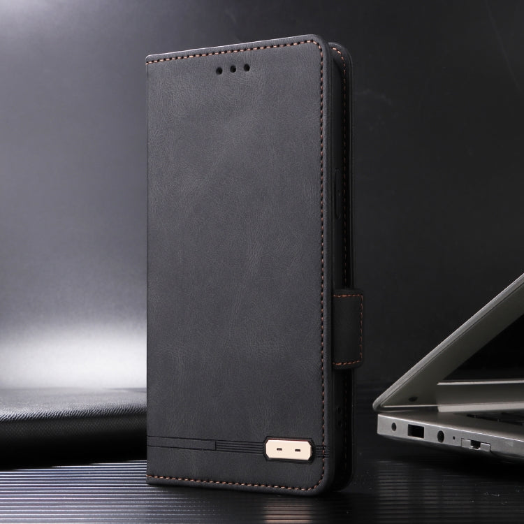 For Honor X50i / 90 Lite Magnetic Clasp Flip Leather Phone Case(Black) - Honor Cases by PMC TechLife | Online Shopping South Africa | PMC TechLife | Buy Now Pay Later Mobicred