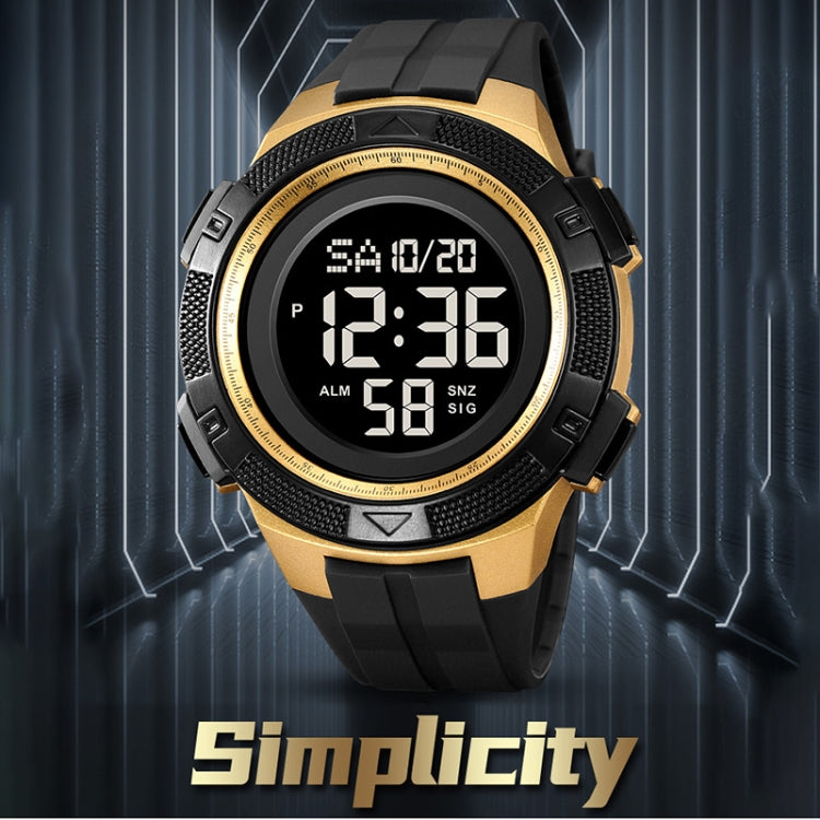 SKMEI 2078 Multifunctional Men 50M Water-resistant Sports Fashion Digital Wrist Watch(Black Gold) - free shipping - PMC TechLife - Order now!
