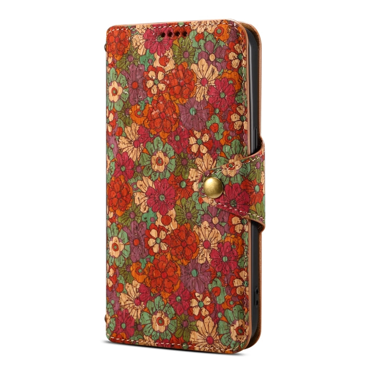 For iPhone 16 Pro Denior Flower Language Series Cork Fabric Oil Edge Leather Phone Case(Summer) - free shipping - PMC Jewellery - Order now!