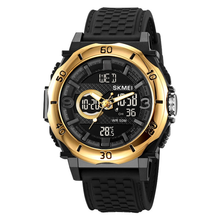 SKMEI 2098 Multifunctional Men 50M Waterproof Thermometer Dual Display Digital Wrist Watch(Gold+Black) - free shipping - PMC TechLife - Order now!