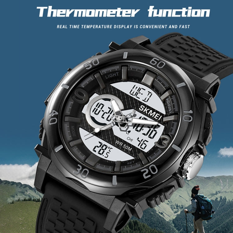 SKMEI 2098 Multifunctional Men 50M Waterproof Thermometer Dual Display Digital Wrist Watch(Gold+Black) - free shipping - PMC TechLife - Order now!