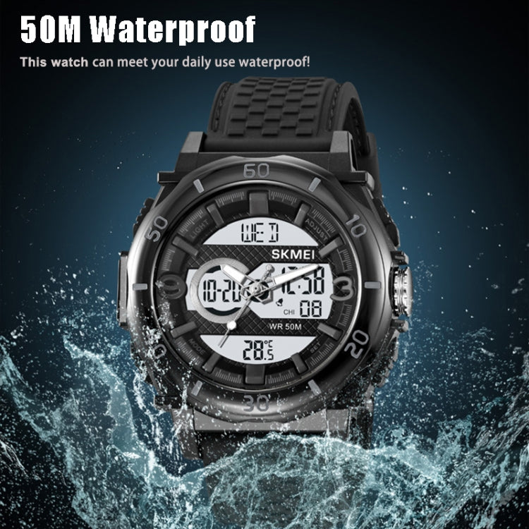 SKMEI 2098 Multifunctional Men 50M Waterproof Thermometer Dual Display Digital Wrist Watch(Gold+Black) - free shipping - PMC TechLife - Order now!