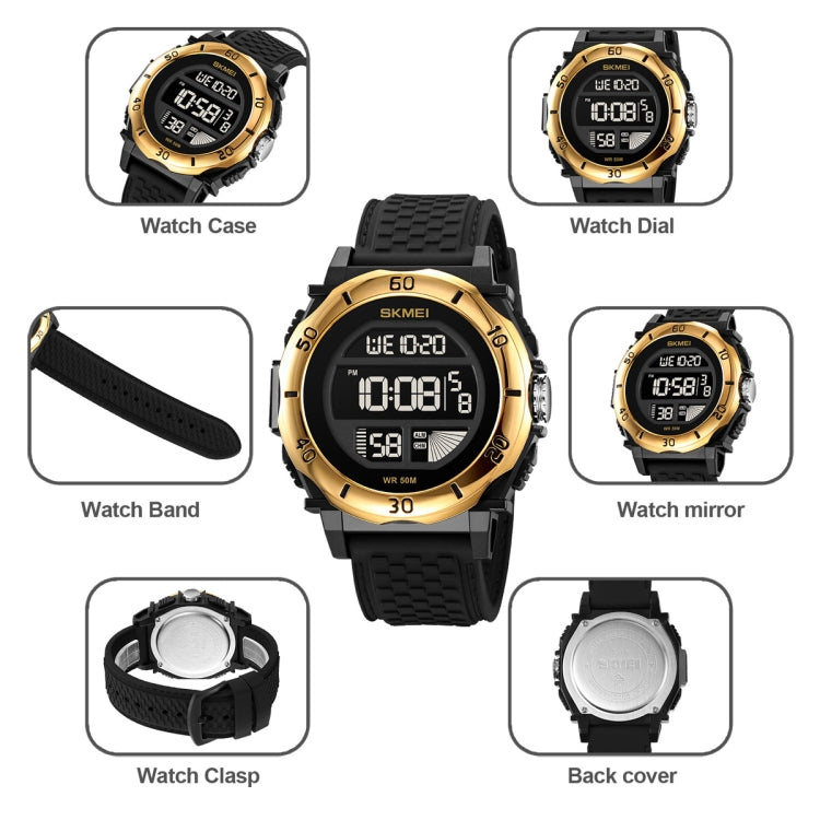 SKMEI 2099 Multifunctional Men Outdoor 50M Waterproof Luminous Digital Wrist Watch(Black) - free shipping - PMC TechLife - Order now!