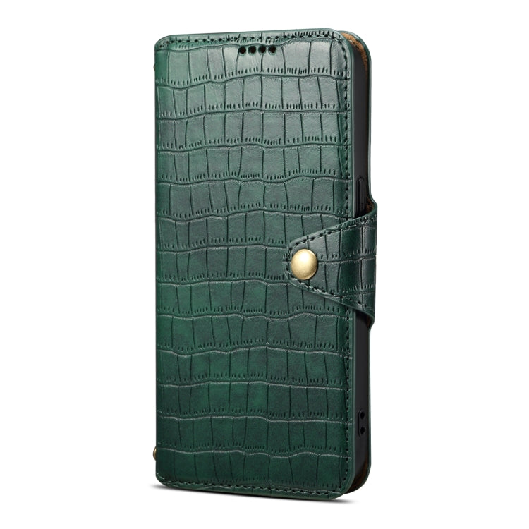 For iPhone 16 Plus Denior Crocodile Texture Oil Edge Leather Phone Case(Green) - free shipping - PMC Jewellery - Order now!
