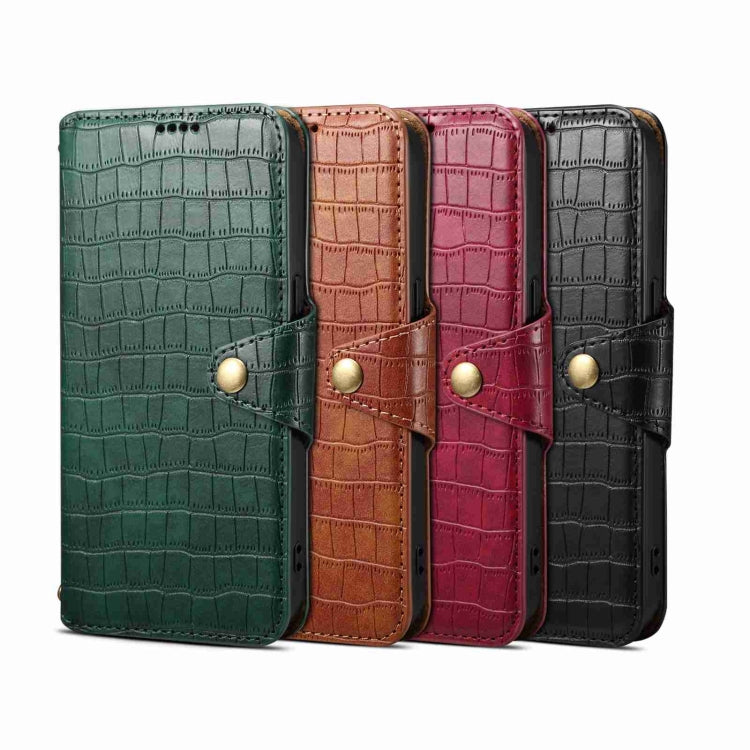 For iPhone 16 Pro Denior Crocodile Texture Oil Edge Leather Phone Case(Black) - free shipping - PMC Jewellery - Order now!