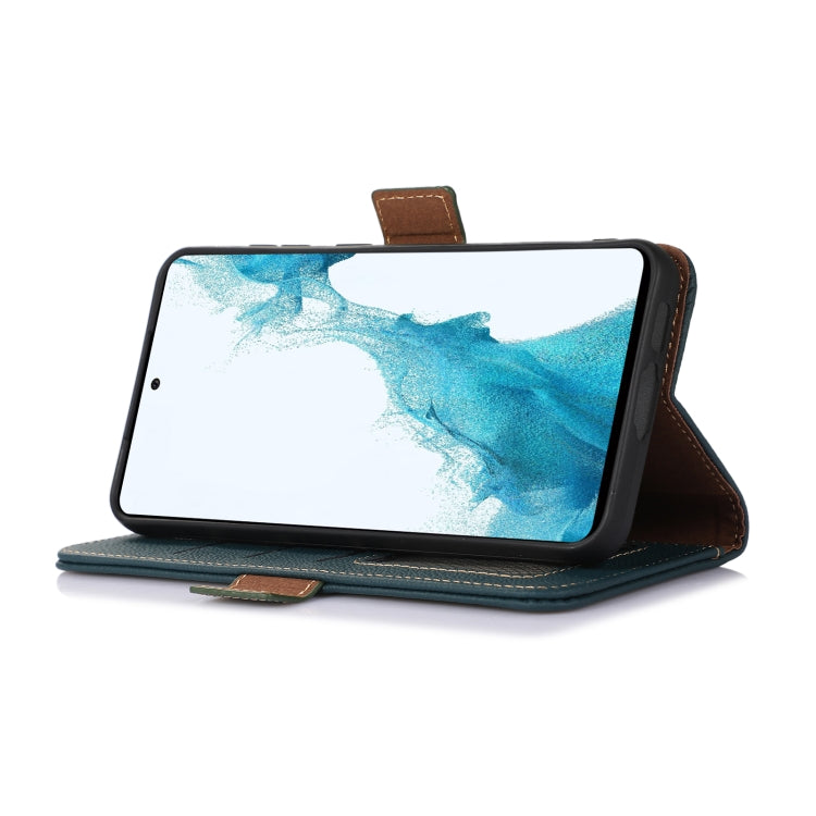 For Huawei Mate 60 Side-Magnetic TJ Genuine Leather RFID Phone Case(Green) - Huawei Cases by PMC TechLife | Online Shopping South Africa | PMC TechLife | Buy Now Pay Later Mobicred