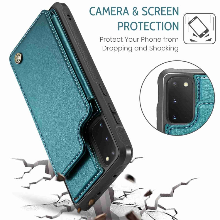 For Samsung Galaxy S20 FE CaseMe C22 Card Slots Holder RFID Anti-theft Phone Case(Blue Green) - free shipping - PMC Jewellery - Order now!