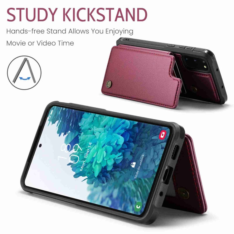 For Samsung Galaxy S20 FE CaseMe C22 Card Slots Holder RFID Anti-theft Phone Case(Wine Red) - free shipping - PMC Jewellery - Order now!