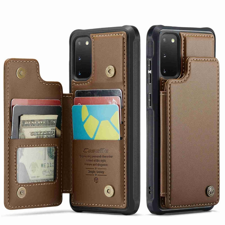 For Samsung Galaxy S20 FE CaseMe C22 Card Slots Holder RFID Anti-theft Phone Case(Brown) - free shipping - PMC Jewellery - Order now!