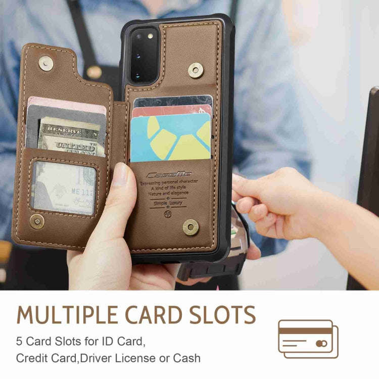 For Samsung Galaxy S20 FE CaseMe C22 Card Slots Holder RFID Anti-theft Phone Case(Brown) - free shipping - PMC Jewellery - Order now!