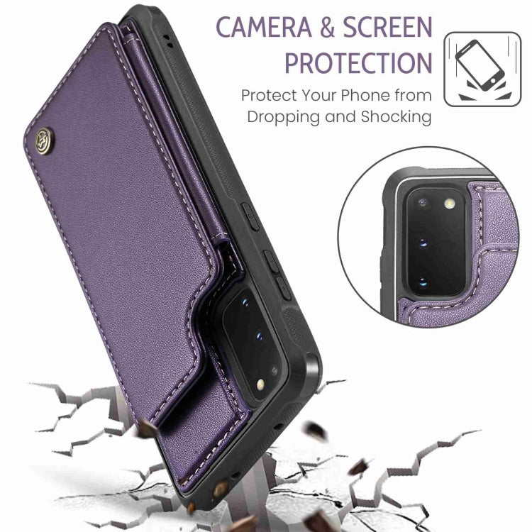 For Samsung Galaxy S20 FE CaseMe C22 Card Slots Holder RFID Anti-theft Phone Case(Purple) - free shipping - PMC Jewellery - Order now!