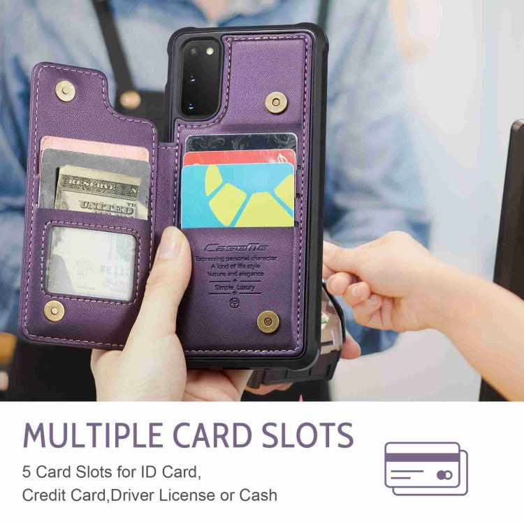 For Samsung Galaxy S20 FE CaseMe C22 Card Slots Holder RFID Anti-theft Phone Case(Purple) - free shipping - PMC Jewellery - Order now!