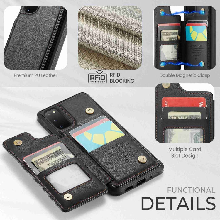 For Samsung Galaxy S20 FE CaseMe C22 Card Slots Holder RFID Anti-theft Phone Case(Black) - free shipping - PMC Jewellery - Order now!