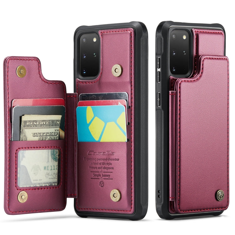 For Samsung Galaxy S20+ CaseMe C22 Card Slots Holder RFID Anti-theft Phone Case(Wine Red) - free shipping - PMC Jewellery - Order now!