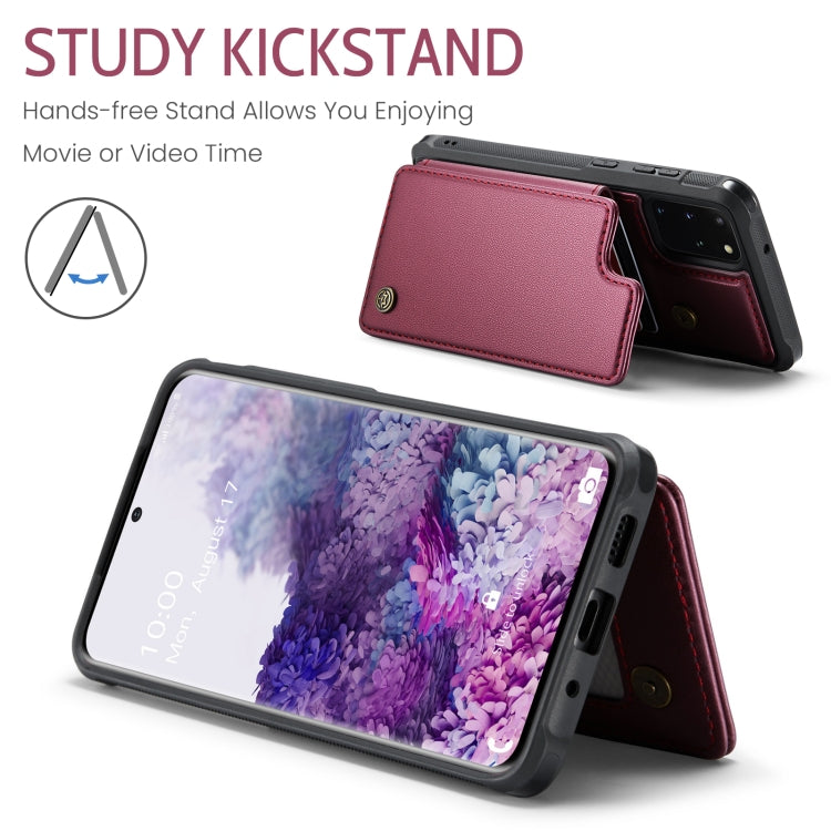 For Samsung Galaxy S20+ CaseMe C22 Card Slots Holder RFID Anti-theft Phone Case(Wine Red) - free shipping - PMC Jewellery - Order now!