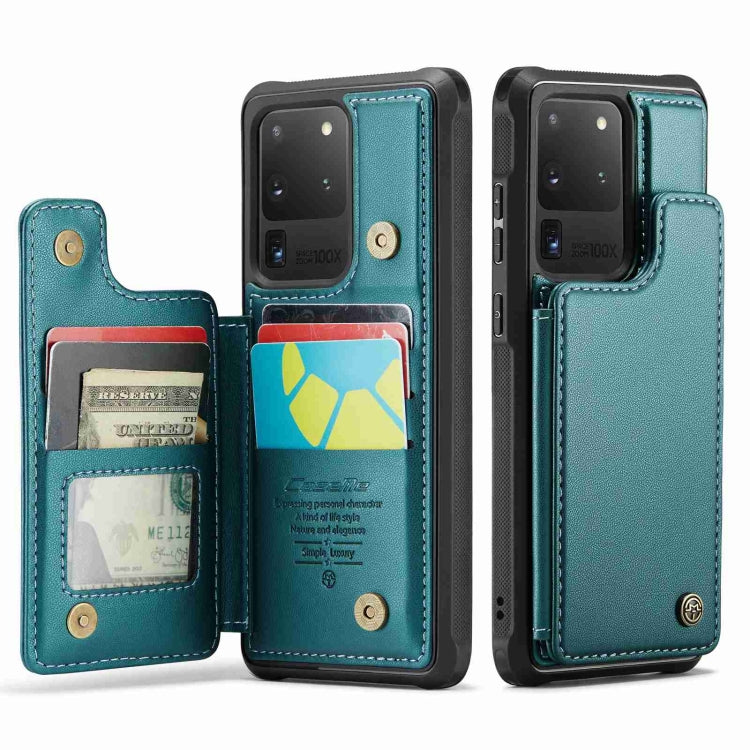For Samsung Galaxy S20 Ultra CaseMe C22 Card Slots Holder RFID Anti-theft Phone Case(Blue Green) - free shipping - PMC Jewellery - Order now!