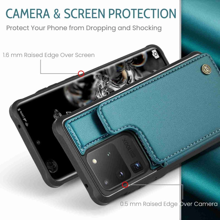 For Samsung Galaxy S20 Ultra CaseMe C22 Card Slots Holder RFID Anti-theft Phone Case(Blue Green) - free shipping - PMC Jewellery - Order now!