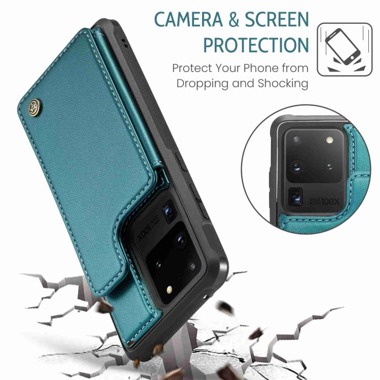 For Samsung Galaxy S20 Ultra CaseMe C22 Card Slots Holder RFID Anti-theft Phone Case(Blue Green) - free shipping - PMC Jewellery - Order now!