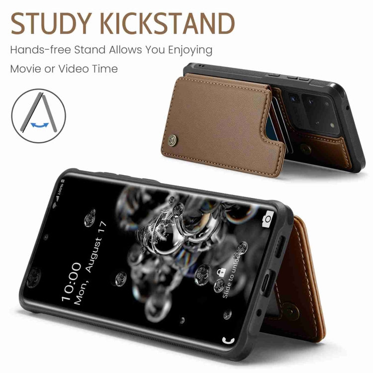 For Samsung Galaxy S20 Ultra CaseMe C22 Card Slots Holder RFID Anti-theft Phone Case(Brown) - free shipping - PMC Jewellery - Order now!
