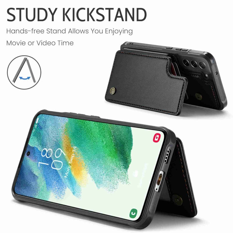For Samsung Galaxy S21 FE 5G CaseMe C22 Card Slots Holder RFID Anti-theft Phone Case(Black) - free shipping - PMC Jewellery - Order now!