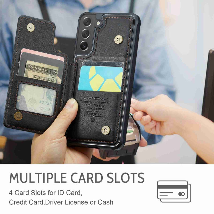 For Samsung Galaxy S21 FE 5G CaseMe C22 Card Slots Holder RFID Anti-theft Phone Case(Black) - free shipping - PMC Jewellery - Order now!