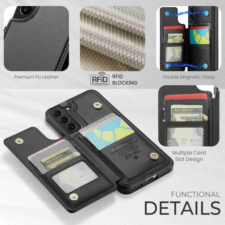 For Samsung Galaxy S22+ 5G CaseMe C22 Card Slots Holder RFID Anti-theft Phone Case(Black) - free shipping - PMC Jewellery - Order now!