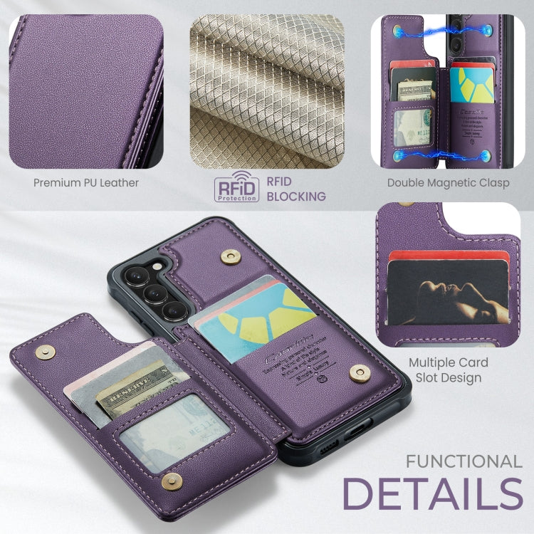 For Samsung Galaxy S23+ 5G CaseMe C22 Card Slots Holder RFID Anti-theft Phone Case(Purple) - free shipping - PMC Jewellery - Order now!