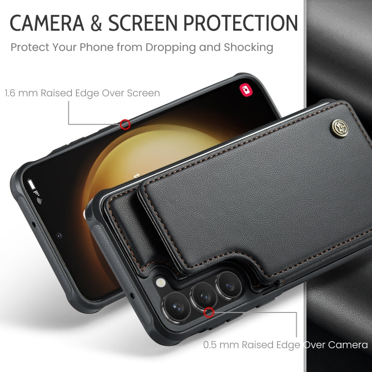 For Samsung Galaxy S23+ 5G CaseMe C22 Card Slots Holder RFID Anti-theft Phone Case(Black) - free shipping - PMC Jewellery - Order now!