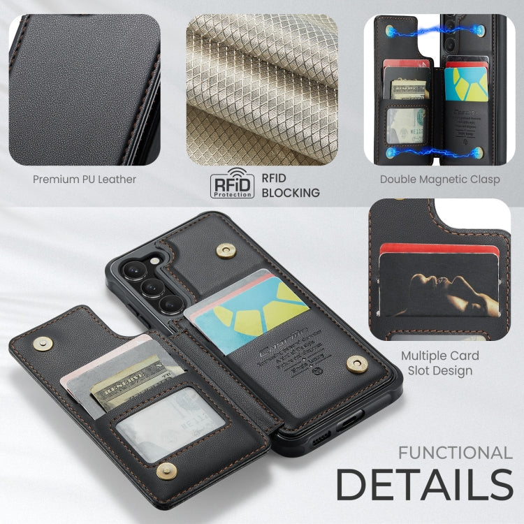 For Samsung Galaxy S23+ 5G CaseMe C22 Card Slots Holder RFID Anti-theft Phone Case(Black) - free shipping - PMC Jewellery - Order now!