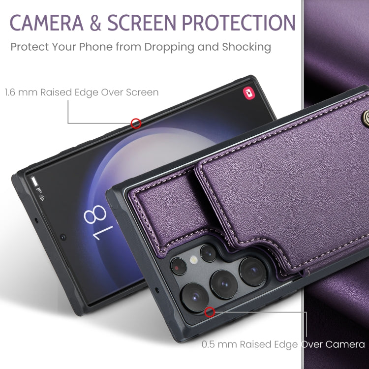 For Samsung Galaxy S23 Ultra 5G CaseMe C22 Card Slots Holder RFID Anti-theft Phone Case(Purple) - Galaxy S23 Ultra 5G Cases by CaseMe | Online Shopping South Africa | PMC Jewellery | Buy Now Pay Later Mobicred