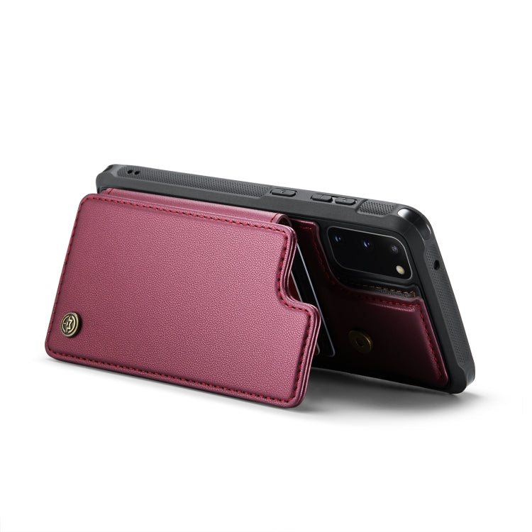 For Samsung Galaxy S20 CaseMe C22 Card Slots Holder RFID Anti-theft Phone Case(Wine Red) - free shipping - PMC Jewellery - Order now!