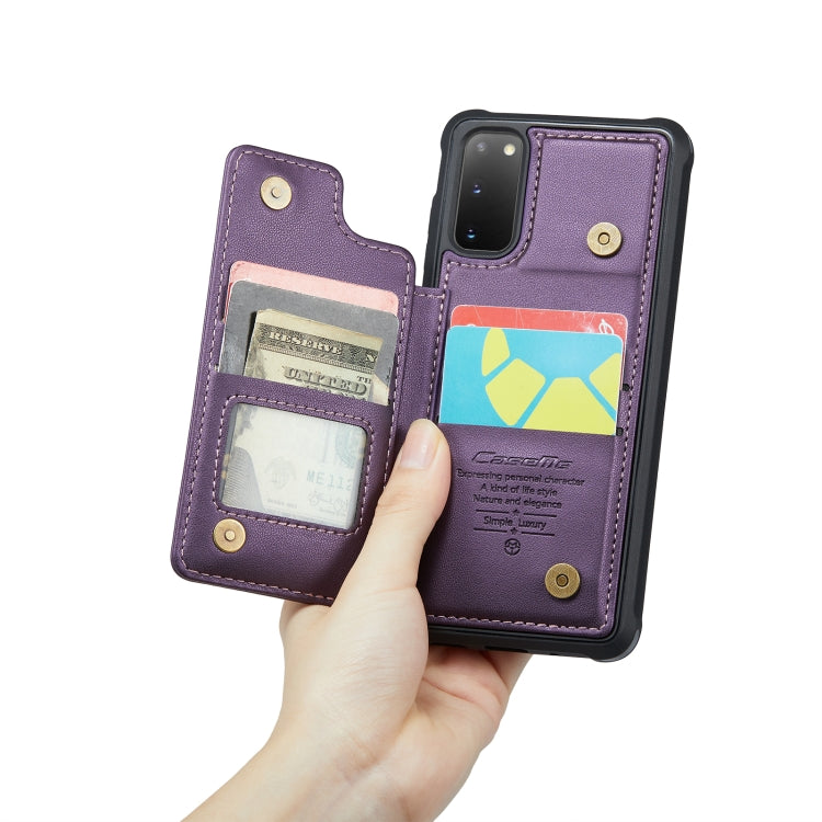 For Samsung Galaxy S20 CaseMe C22 Card Slots Holder RFID Anti-theft Phone Case(Purple) - free shipping - PMC Jewellery - Order now!