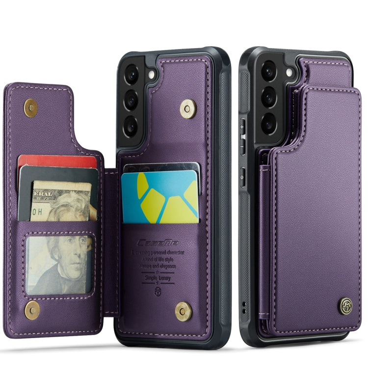For Samsung Galaxy S21 5G CaseMe C22 Card Slots Holder RFID Anti-theft Phone Case(Purple) - free shipping - PMC Jewellery - Order now!