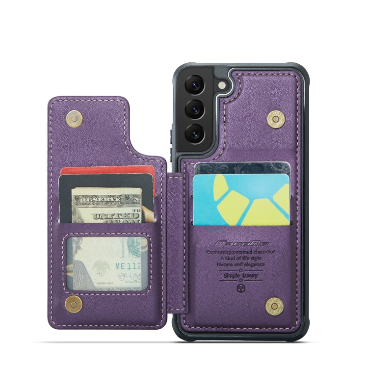 For Samsung Galaxy S21 5G CaseMe C22 Card Slots Holder RFID Anti-theft Phone Case(Purple) - free shipping - PMC Jewellery - Order now!