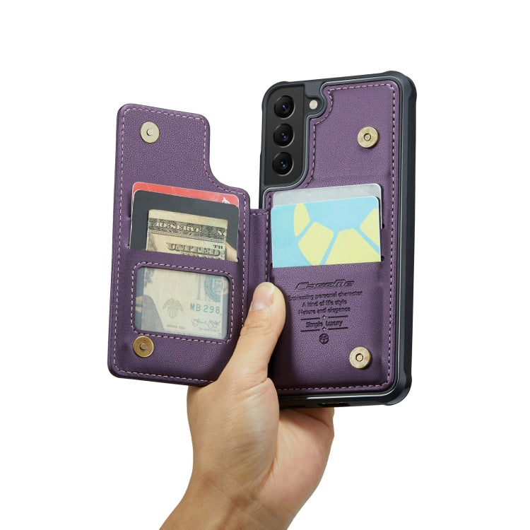 For Samsung Galaxy S21 5G CaseMe C22 Card Slots Holder RFID Anti-theft Phone Case(Purple) - free shipping - PMC Jewellery - Order now!