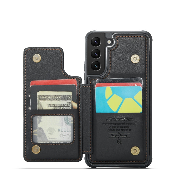 For Samsung Galaxy S21 5G CaseMe C22 Card Slots Holder RFID Anti-theft Phone Case(Black) - free shipping - PMC Jewellery - Order now!