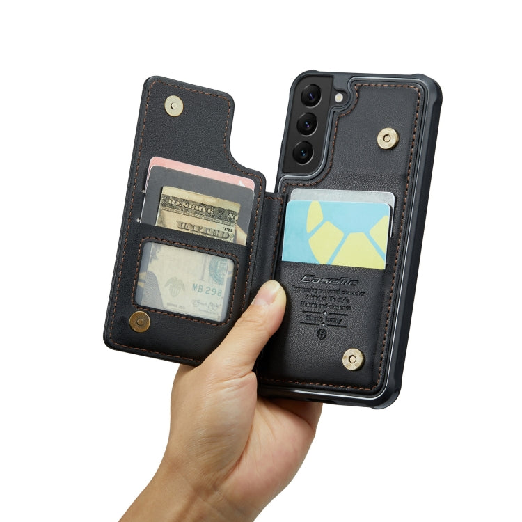 For Samsung Galaxy S21 5G CaseMe C22 Card Slots Holder RFID Anti-theft Phone Case(Black) - free shipping - PMC Jewellery - Order now!